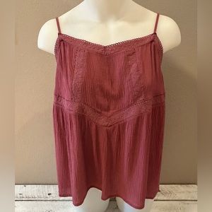 Camisole with Embroidery Lace Detailing & Adjustable Straps - NWT